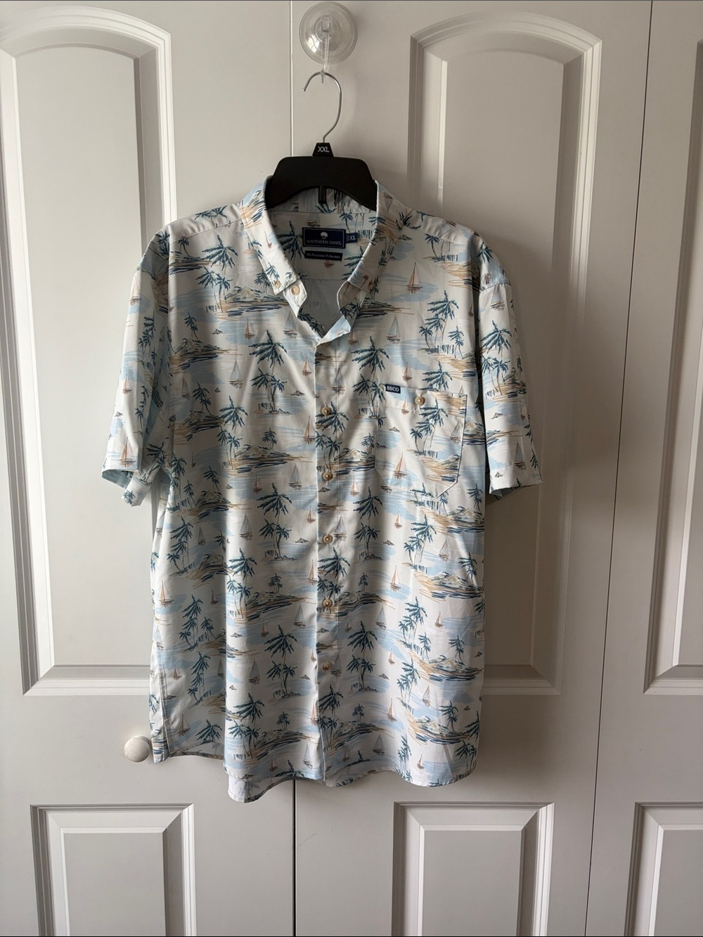 Southern Shirt Co Casual Short-Sleeve Tropical Print Button-Down Shirt Size XL